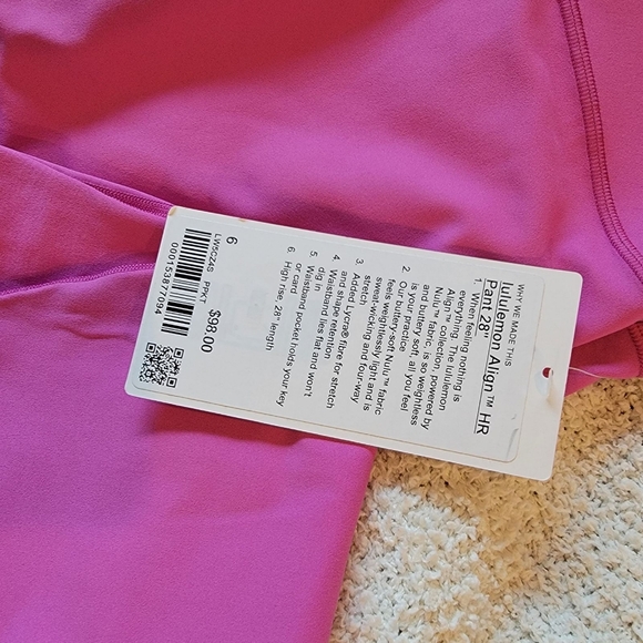 LULULEMON ALIGN HR PANT 28” W/ TAGS, SIZE 6 - Picture 5 of 10